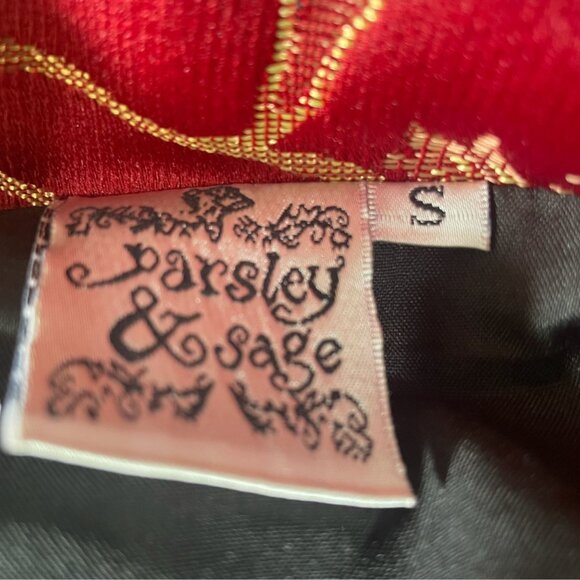 Parsley & Sage Patchwork Embroidered Jacket S Velvet Floral Artisan Boho Chic - Picture 2 of 12